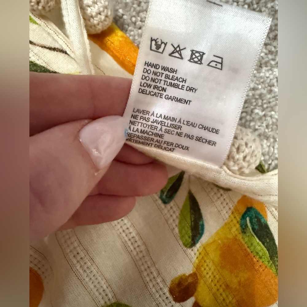 Farm Rio - OFF-WHITE CASHEW SCARF COVERUP DRESS - size Small - EUC - Picture 15 of 16